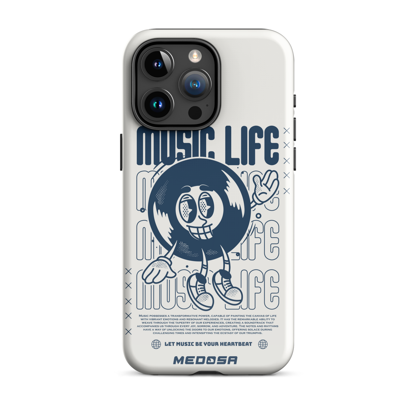 Music Life White and Navy